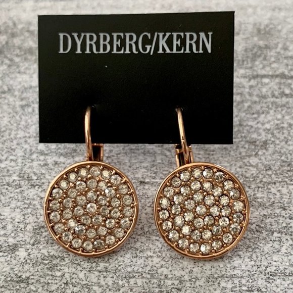 Dyrberg/Kern Desria Swarovski crystal rose gold earrings - Picture 1 of 5